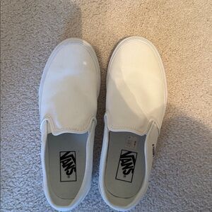 Vans Classic White Canvas Slip-Ons